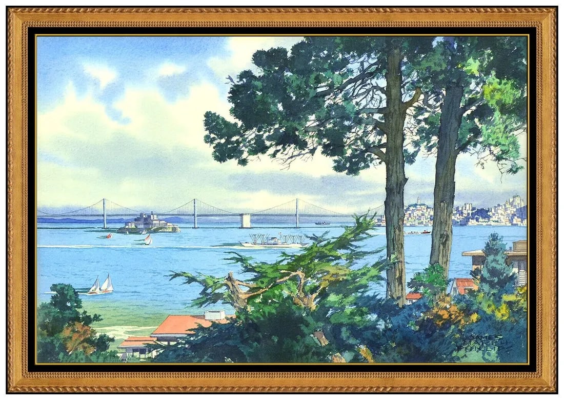 James March Phillips Original California Landscape Painting Watercolor Signed (1 of 4)