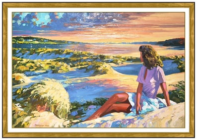 Howard Behrens Large Hand Embellished Giclee On Canvas Signed Summer Sunset Art