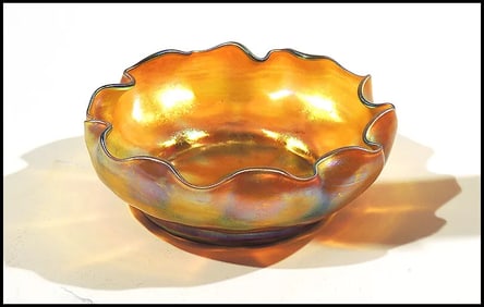 Louis Comfort Tiffany Orignial Favrile Glass Bowl Hand Signed Antique Nouveau