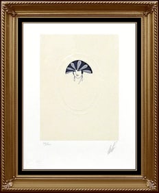 Erte Color Lithograph Original Art Deco Dress Costume Design Signed Feathers Art