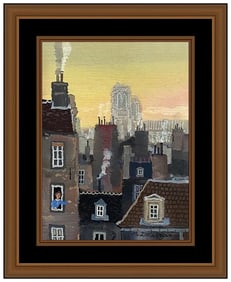 Michel Delacroix Acrylic On Canvas Original Painting Signed Framed Paris Artwork