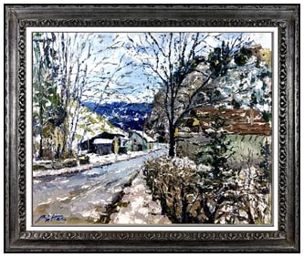 Pierre Bittar Large Original Oil Painting On Canvas Signed Landscape Framed Art