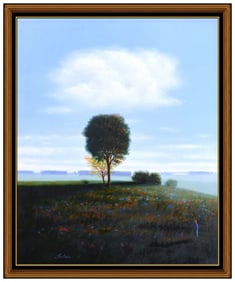 Thomas Locker Original Painting Oil On Board Signed Rural Landscape Framed Art