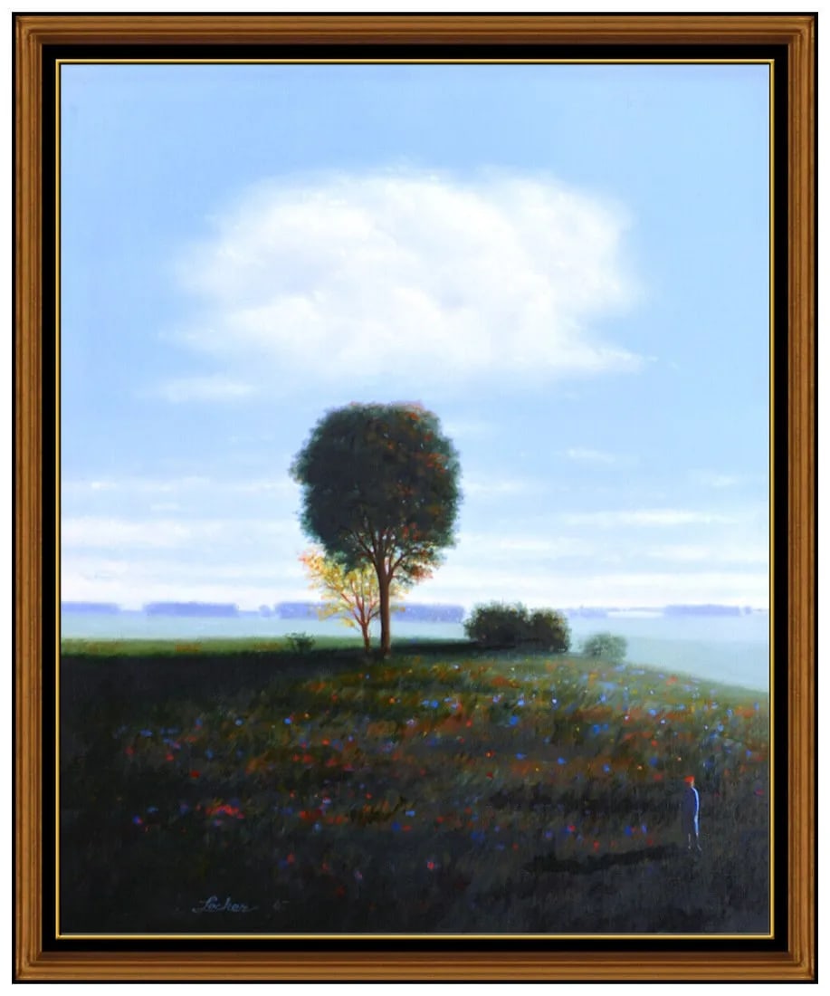 Thomas Locker Original Painting Oil On Board Signed Rural Landscape Framed Art (1 of 4)