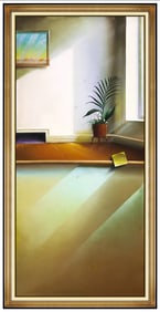 Ferjo Original Surreal Interior Painting Oil On Canvas Large Signed Modern Art