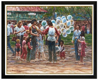 Wendell Hall Original Large Oil Painting On Canvas Signed Children Portrait Art