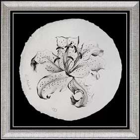 Lowell Blair Nesbitt Original Charcoal Drawing Authentic Signed Floral Artwork
