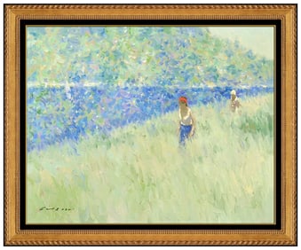 Andre Gisson Original Landscape Portrait Painting On Canvas Signed Framed Art