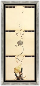 Javier Pinon Original Collage Mixed Media Painting Signed Framed Modern Artwork