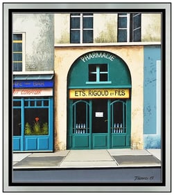 Thomas Pradzynski Original Oil Painting On Canvas Paris Street Signed Framed Art