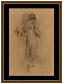 Louis Icart Original Pastel Painting Signed Female Figurative Framed Art Deco