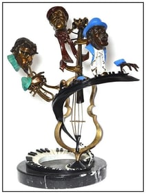 Paul D Wegner Signed Original Bronze Sculpture Sing Em Low Music Jazz Large Art