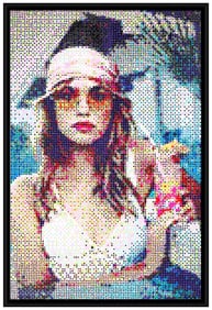 Kan Dmv Large Original Graffiti Painting On Canvas Female Portrait Signed Framed