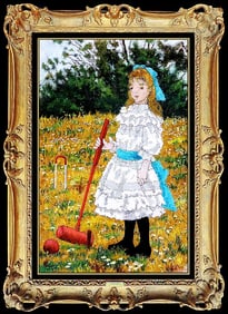 Suzanne Eisendieck Large Oil Painting On Canvas Authentic Signed Girl Portrait