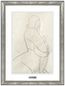 Gaston Lachaise Original Drawing Female Figurative Portrait Signed Framed Art