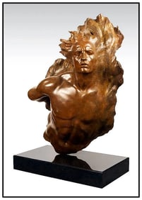 Frederick Hart Ex Nihilo Fragment 5 Large Bronze Sculpture Male Torso Signed Art