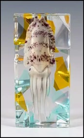 Pino Signoretto Original Murano Glass Sculpture Sealife Squid Signed Modern Art