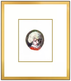 Moyna Flannigan Original Watercolor Painting On Vellum Wood Portrait Framed Art