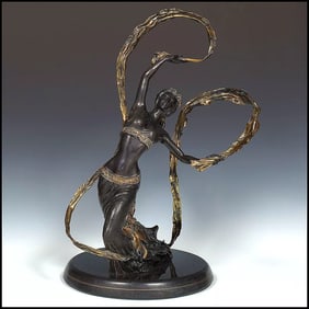 Jiang Tie Feng Original Ribbon Dancer Bronze Sculpture Signed Art Chinese Large