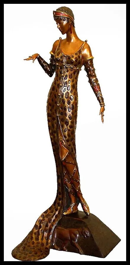 $22,000 Erte Signed Bronze Sculpture Julietta Original Large Art Antique Female (1 of 3)