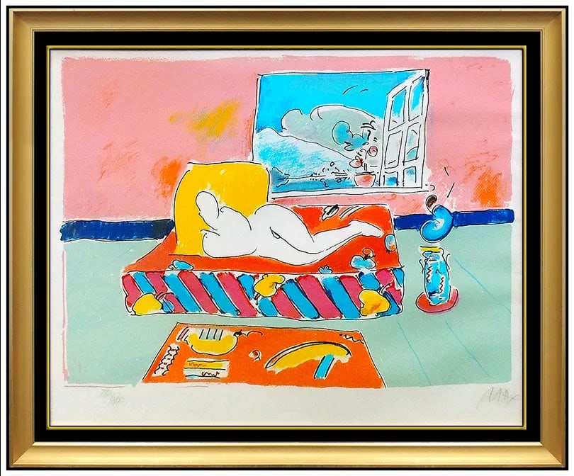 Peter Max By The Window Vintage Color Silkscreen Hand Signed Cosmic Pop Artwork (1 of 5)