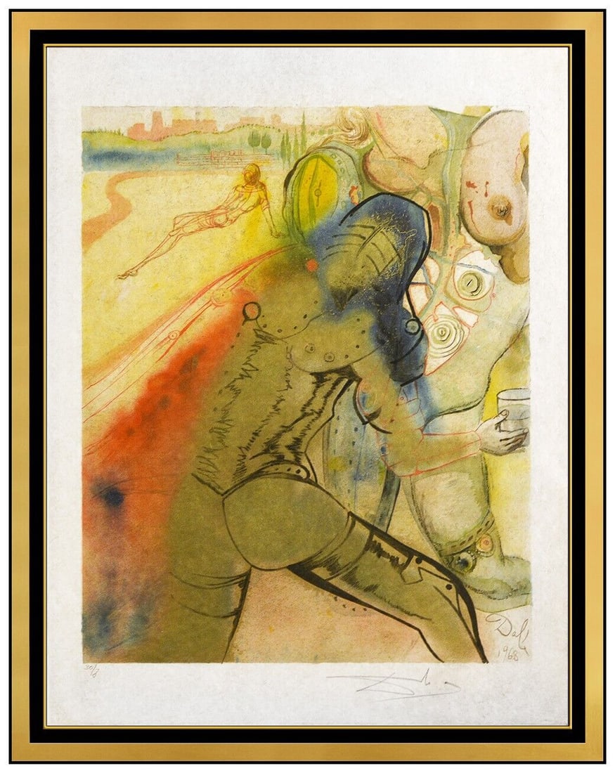 Salvador Dali The Death Of Clorinda Original Hand Signed Lithograph Framed Art (1 of 5)