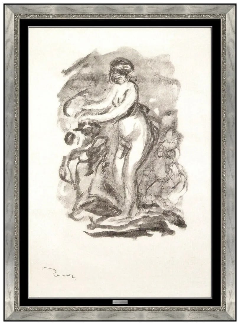 Pierre Auguste Renoir Original Lithograph Femme Au Cap De Vigne Signed Artwork (1 of 6)