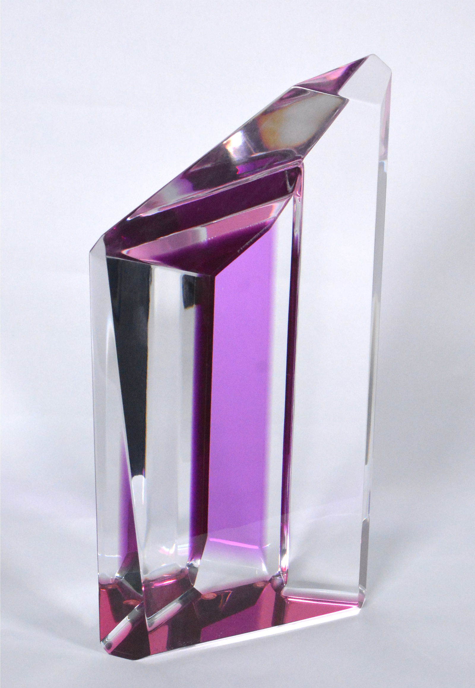 Michael Plaminek Original Magenta Hues Lucite Acrylic Abstract Sculpture (1 of 6)