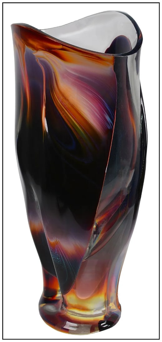 Dino Rosin Original Vessel Murano Color Hand Blown Glass Sculpture Vase Signed (1 of 5)