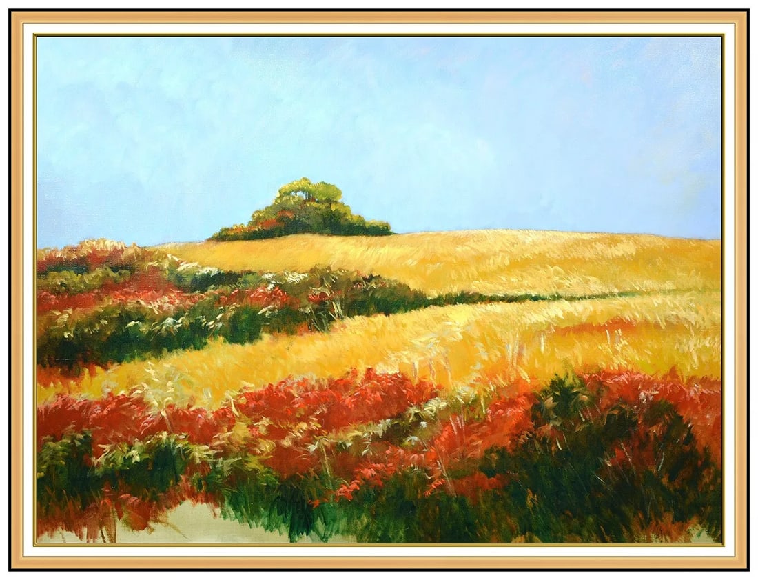 Ellen Glasgow Original Painting Oil On Canvas Large Landscape Signed Framed Art: This Lot includes:Gallery Coa & Free Domestic Shipping (*Insurance And International Shipping For An Additional Charge)Artist: Ellen GlasgowTitle: Blossoming SumacMedium: Oil On Canvas Size: 36”
