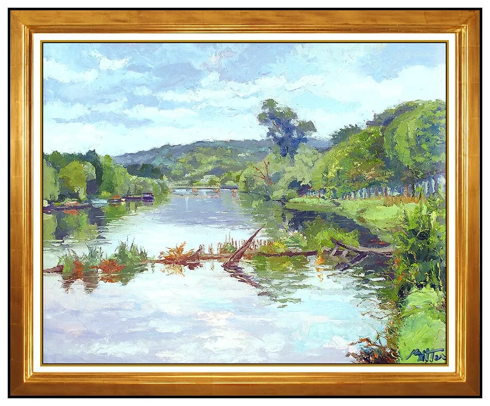 Pierre Bittar Large Original Painting Oil On Canvas Signed European Landscape (1 of 5)