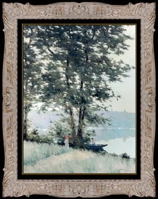 Andre Gisson Large Original Oil Painting On Canvas Signed Framed Landscape Art