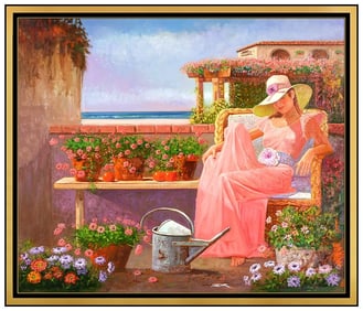 James Zar Original Signed Oil Painting On Board Female Portrait Framed Artwork