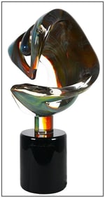 Adriano Dalla Valentina Original Murano Hand Blown Glass Sculpture Signed Art