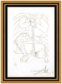 Salvador Dali Color Etching Hand Signed Shakespeare Henry Viii Surreal Artwork