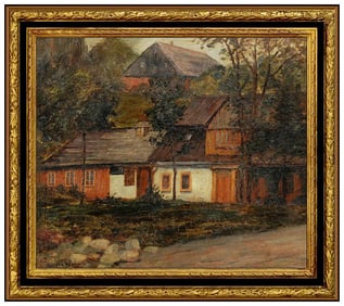 Walter Farndon Original Oil Painting On Board Signed Rural Landscape Framed Art