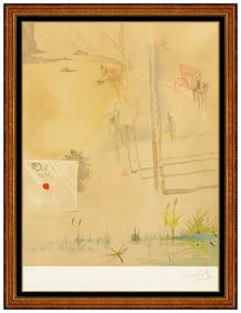 Salvador Dali Color Lithograph Marquis De Sade Arrival Dumont Hand Signed Framed