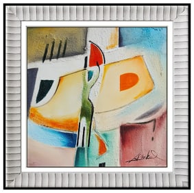 Alfred Gockel Original Painting Oil On Canvas Modern Portrait Signed Modern Art