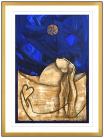 Orlando Botero Large Original Mixed Media Painting Maria Portrait Signed Artwork