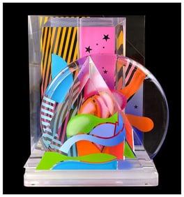 Yankel Ginzburg Acrylic Sculpture Shred Of The Moon Hand Signed Modern Abstract