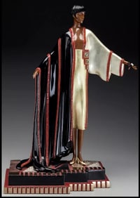 Erte Signed Bronze Sculpture Michelle Original Romain De Tirtoff Antique Large