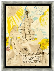 Salvador Dali Hand Signed Monument To Ideal Doctor Color Lithograph Surreal Art