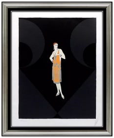 Erte Manhattan Mary Color Serigraph Hand Signed Art Deco Costume Design Artwork