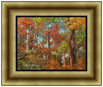 Charles S Jarboe Original Oil Painting On Board Landscape Signed Framed Artwork