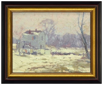 George Renouard Original Landscape Oil Painting On Board Signed Framed Artwork