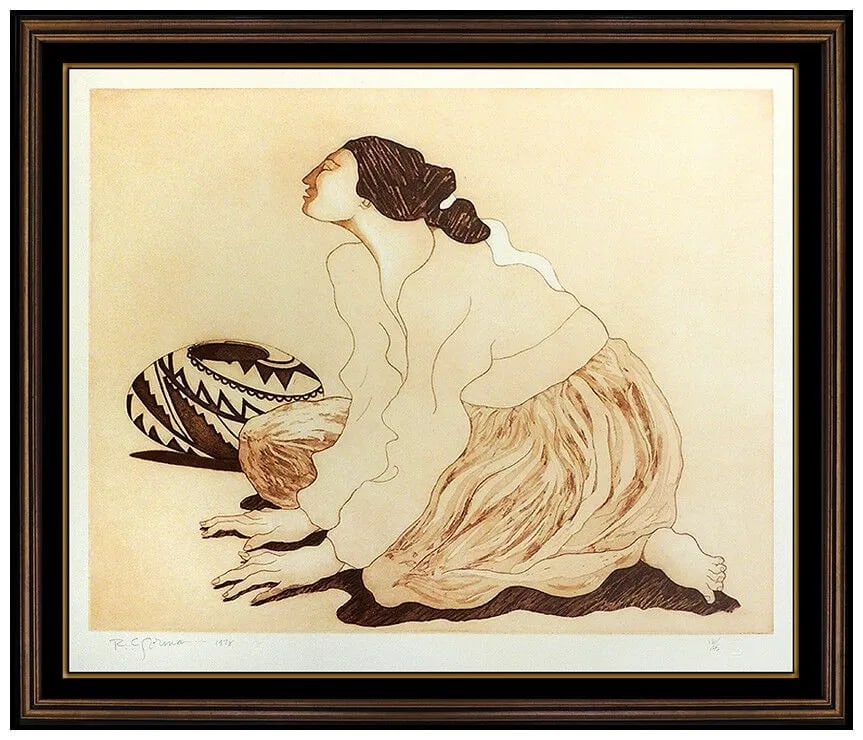 R.C. Gorman Color Lithograph Native American Woman Portrait Hand Signed Artwork (1 of 5)