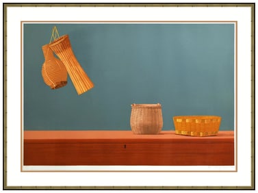 Stephen Lorber Large Original Red Paint Etching Aquatint Hand Signed Framed Art