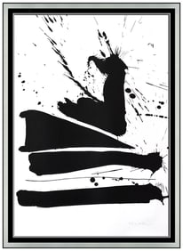 Robert Motherwell Lithograph Automatism B Original Hand Signed Abstract Framed