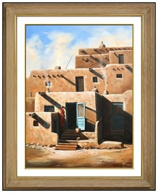 Sue Krzyston Original Painting Oil On Canvas Signed Western Native American Art