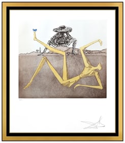 Salvador Dali Original Hand Signed Etching The Heart Of Madness Framed Artwork